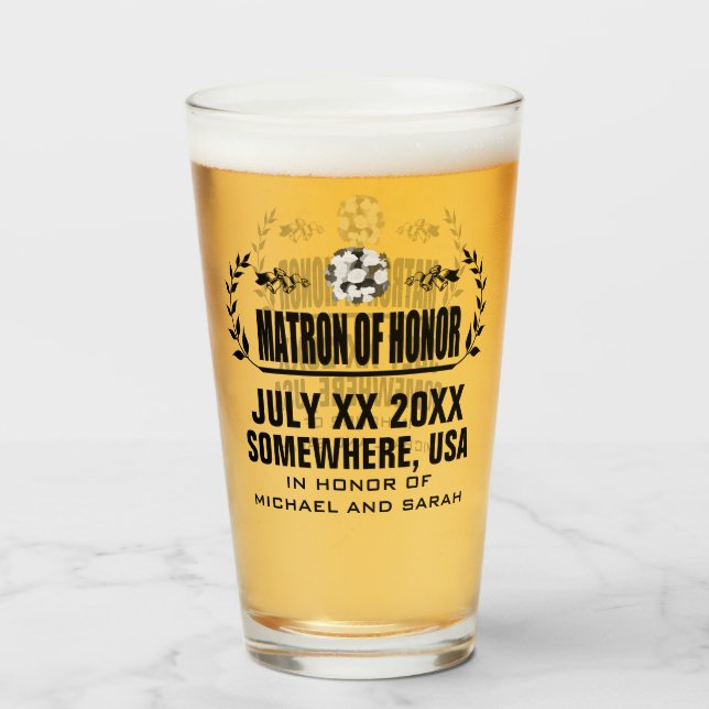 Custom Matron of Honour Glass (Front Filled)