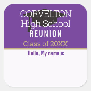 Custom Matte Class Reunion Name tag Sticker