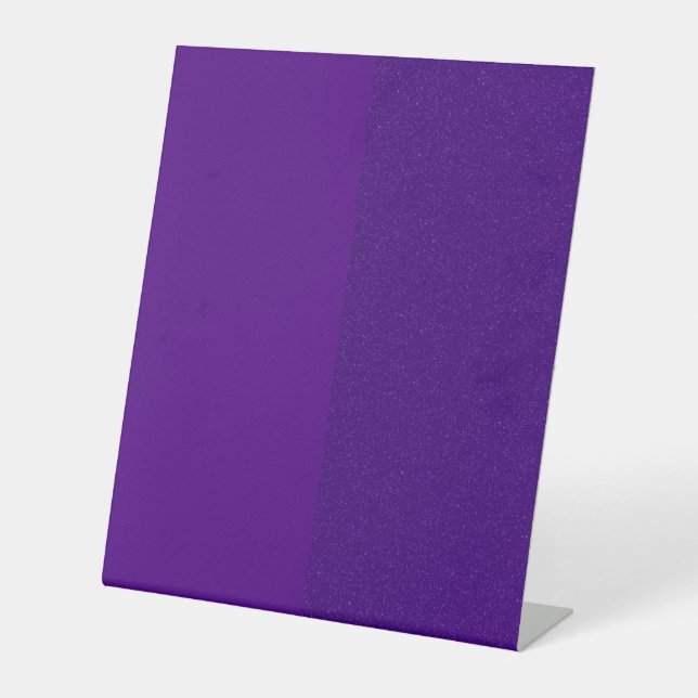 Custom Matte & Glitter Split Purple Pedestal Sign (Front)