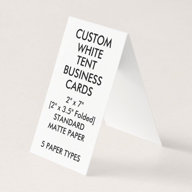 Custom MATTE Tent Folded Business Cards 2" x 3.5" (Front)