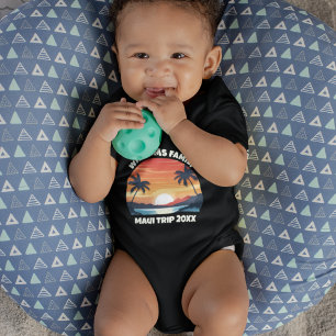 Custom Maui Trip Cool Sunrise Palm Trees Baby Bodysuit