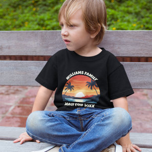 Custom Maui Trip Cool Sunrise Palm Trees Toddler T-Shirt