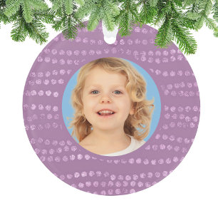 Custom Mauve Photo Christmas Ornament