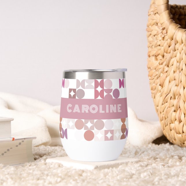 Custom Mauve Taupe Peach Blush Pink Art Pattern (Living Room)