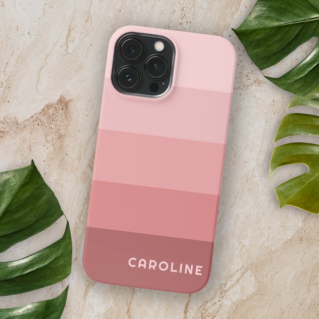Custom Mauve Taupe Peach Blush Pink Stripes Case-Mate iPhone Case (Creator Uploaded)