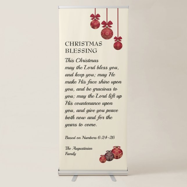 Custom MAY THE LORD BLESS YOU Christmas Retractable Banner (Front)