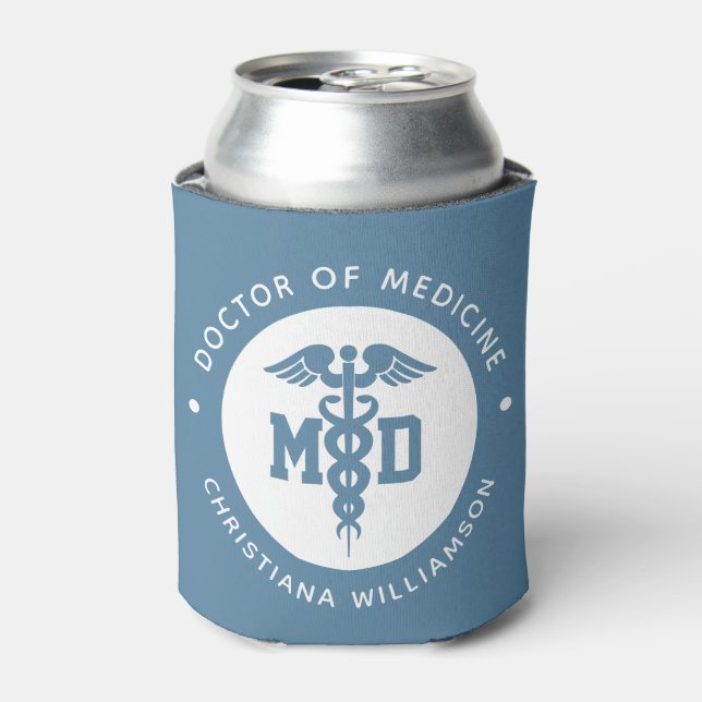 Custom MD Doctor of Medicine Doctor Graduation Can Cooler (Can Front)