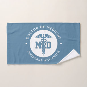 Custom MD Doctor of Medicine Doctor Graduation Hand Towel