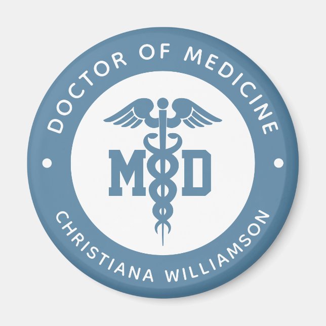 Custom MD Doctor of Medicine Doctor Graduation Magnet (Front)