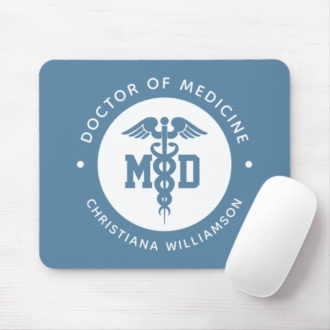Custom MD Doctor of Medicine Doctor Graduation Mouse Mat (With Mouse)