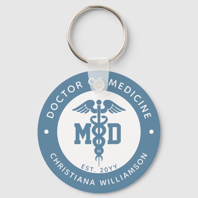 Custom MD Doctor of Medicine Graduation Gifts Key Ring (Front)