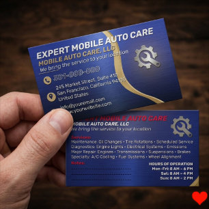Custom mechanic service   Vehicle Car AC repair Business Card