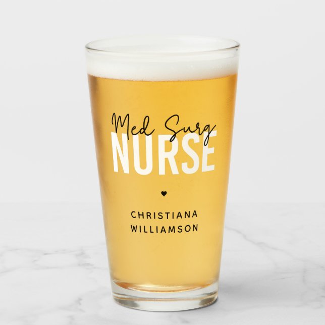 Custom Med Surg Nurse | Medical-Surgical Nurse Glass (Front Filled)