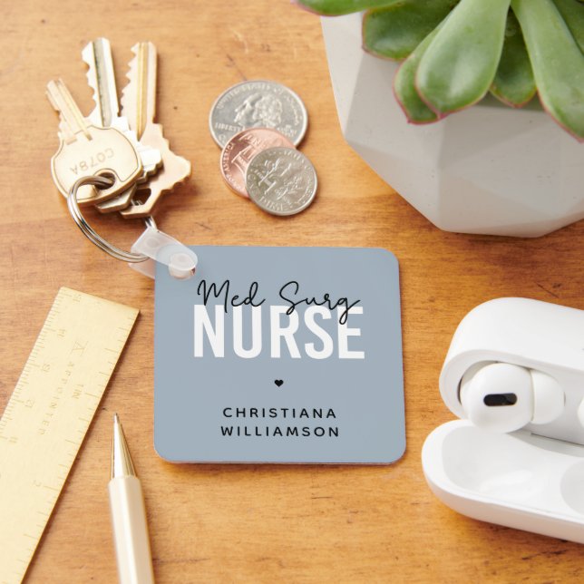 Custom Med Surg Nurse | Medical-Surgical Nurse Key Ring (Desk)