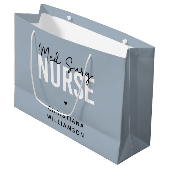 Custom Med Surg Nurse | Medical-Surgical Nurse Large Gift Bag (Front Angled)