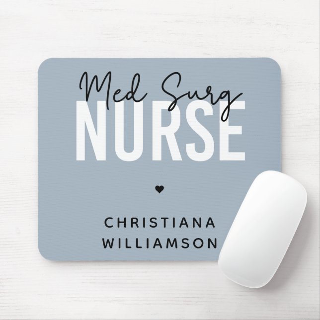 Custom Med Surg Nurse | Medical-Surgical Nurse Mouse Mat (With Mouse)