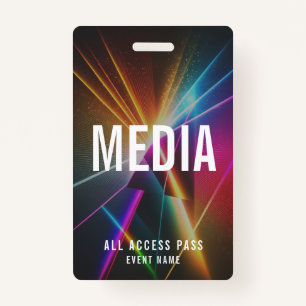 Custom Media Event Staff All Access Pass QR Code ID Badge
