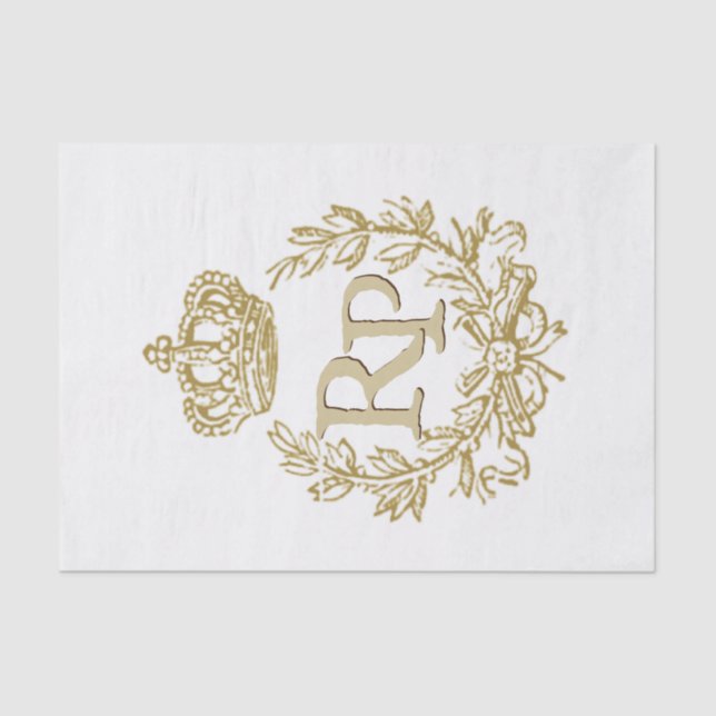 Custom Mediaeval Royal Gold Crown and Wreath  Tissue Paper (Front)