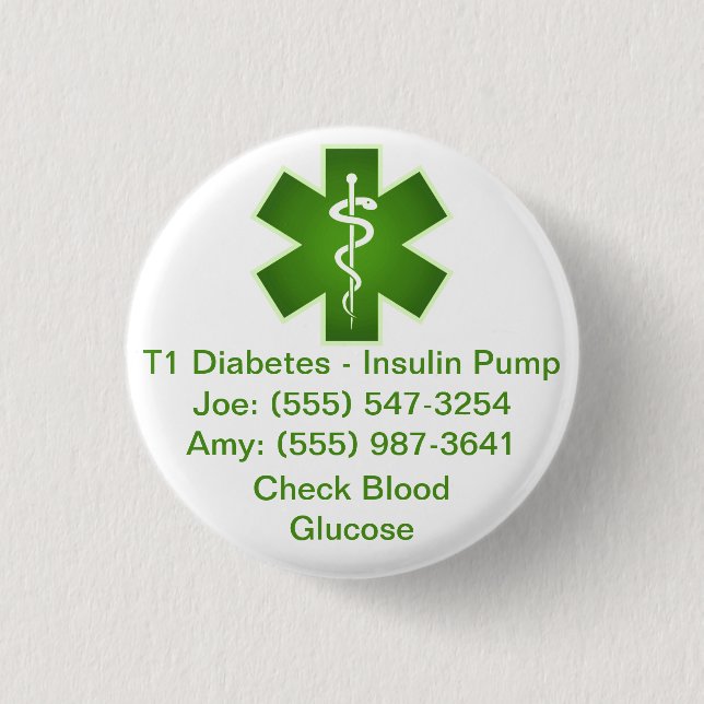 Custom Medical Alert Button Green (Front)