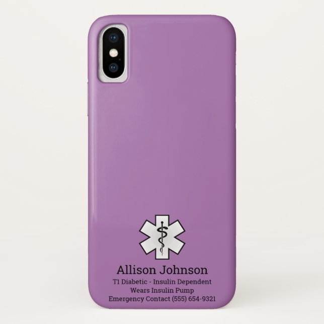 Custom Medical Alert Phone Case (Back)