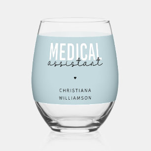 Custom Medical Assistant Clinical Assistant Gift Stemless Wine Glass