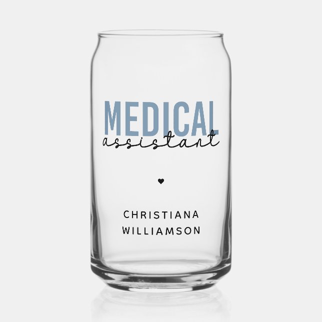 Custom Medical Assistant MA | Clinical Assistant Can Glass (Front)