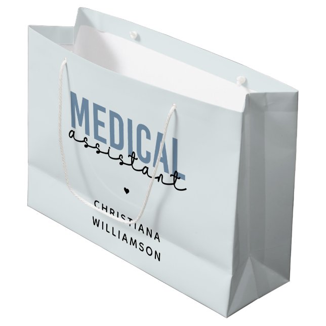 Custom Medical Assistant MA | Clinical Assistant Large Gift Bag (Front Angled)