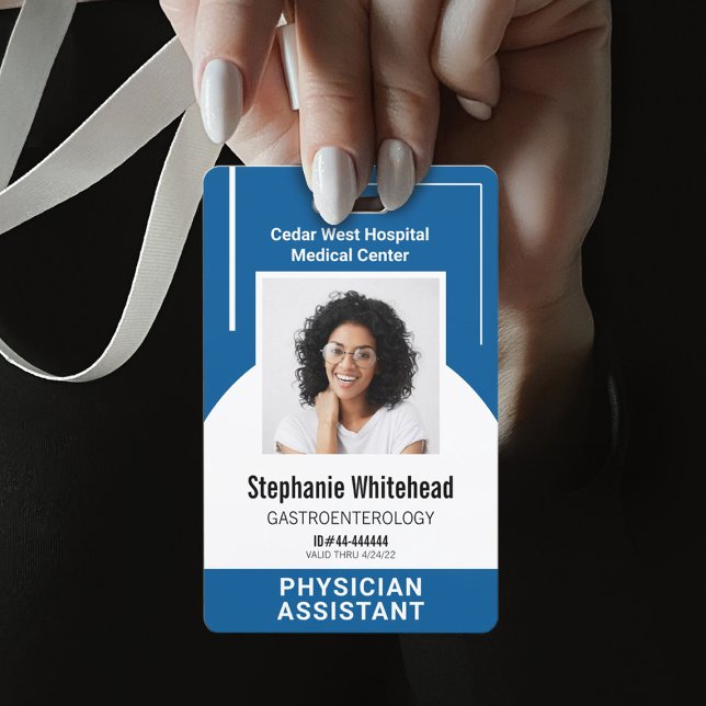 Custom Medical Employee Photo ID Royal Blue ID Badge (Your photo ID employee badge is not just an identification tool, but a powerful communication medium)