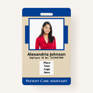 Custom Medical Employee Photo Logo Bar Code Card ID Badge