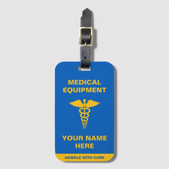 Custom Medical Handle with care Luggage Tag (Front Vertical)