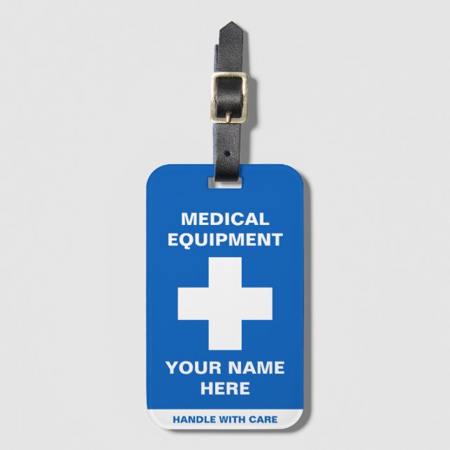 Custom Medical Handle with care Luggage Tag (Front Vertical)