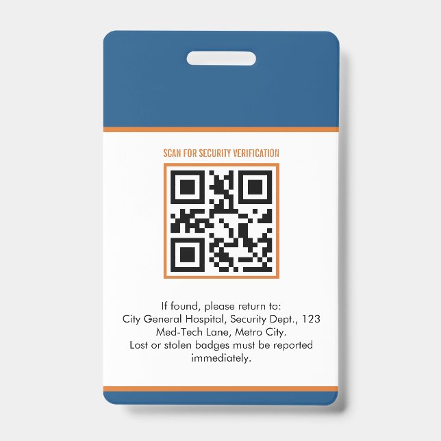 Custom Medical ID Badge | Registered Nurse RN Blue (Back)