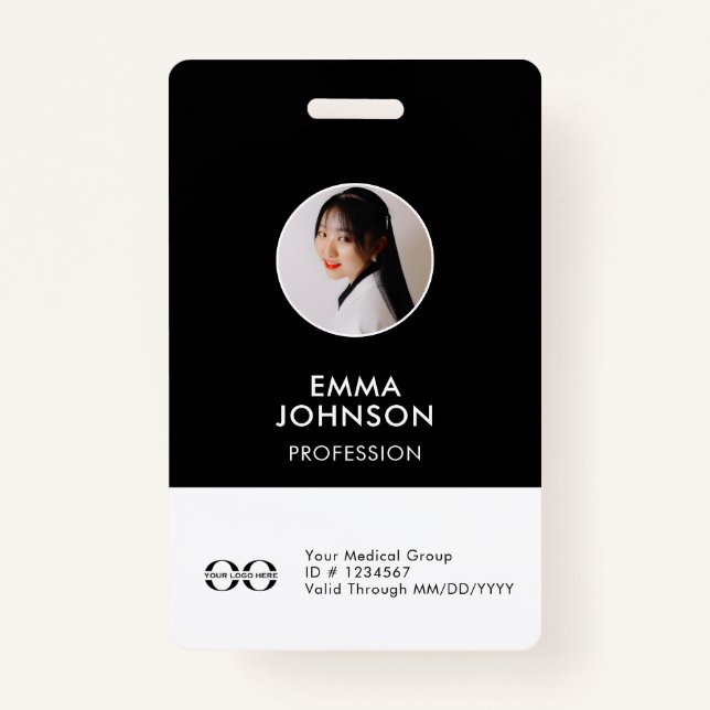 Custom Medical Personnel Photo ID Badge (Front)