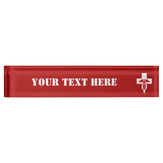 Custom Medical Professional desk name plate (Front)