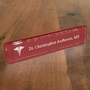 Custom Medical School Doctor Graduation Nameplate