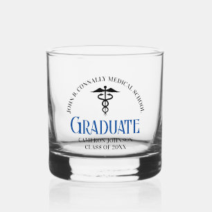 Custom Medical School Graduation Commemorative Whiskey Glass