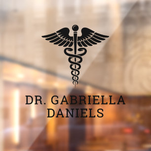 Custom Medical Symbol Caduceus Doctor Dr Window Cling