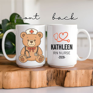 Custom Medical Teddy Bear Gift for Nurses Doctors Coffee Mug