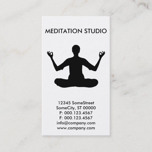 custom meditation business business card (Front)
