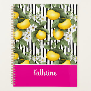 Custom Mediterranean Lemon Pattern Planner