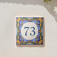 Custom Mediterranean Majolica Address