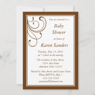 Custom Medium Brown Invitation - Elegant Flourish