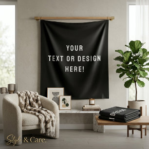 Custom Medium Tapestry – Black & Personalised