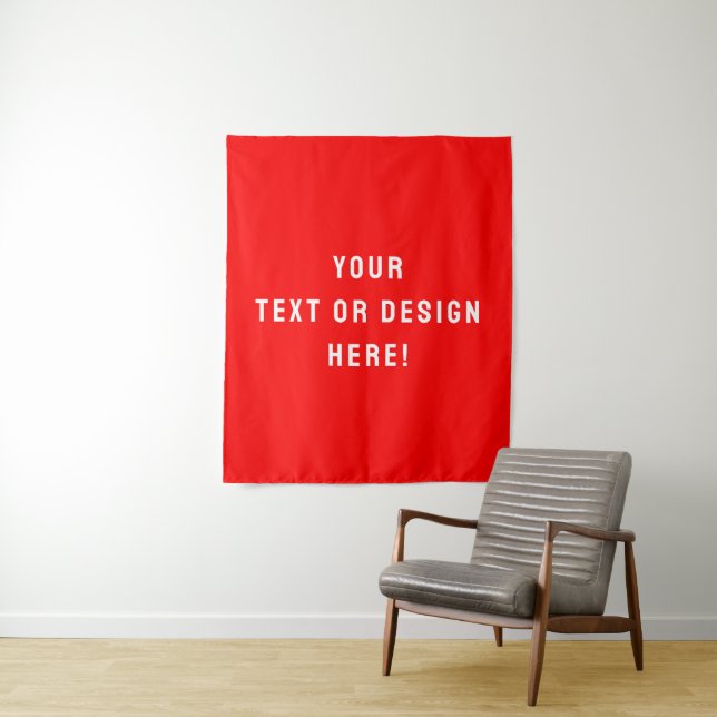 Custom Medium Tapestry – Red & Personalised (In Situ)