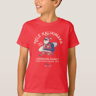 Custom Mele Kalikimaka Santa Hawaiian Christmas T-Shirt