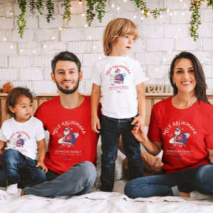 Custom Mele Kalikimaka Santa Hawaiian Christmas T-Shirt