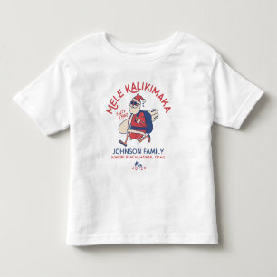 Custom Mele Kalikimaka Santa Hawaiian Christmas  Toddler T-Shirt
