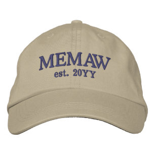 Custom Memaw Est. Gifts for Grandma Embroidered Hat