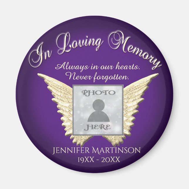 Custom Memorial Add Photo Magnet (Front)