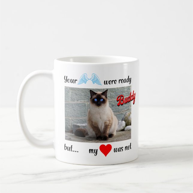 Custom Memorial Cat or Dog Coffee Mug (Left)